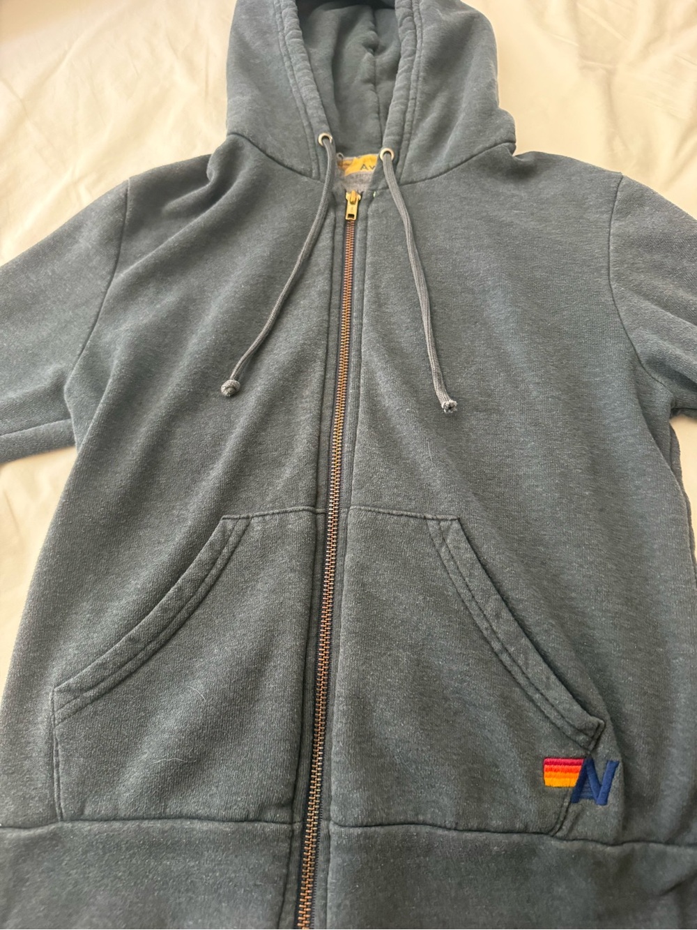 Aviator Nation Bolt Hoodie in Charcoal and Neon Pink